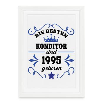 Confiseur Anniversaire Vintage 1995 Boulanger Bldg. 95 - Affiche encadrée (27 × 37 cm) - blanc - Devant