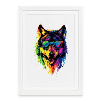 Wolf Love Wolves Wolf Pack Wolfhound Wild Wolf - Framed poster (27 × 37 cm) - white - Front