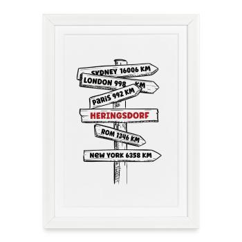 Heringsdorf Baltic Sea Resort Holiday Baltic Sea Island Usedom - Framed poster (27 × 37 cm) - white - Front