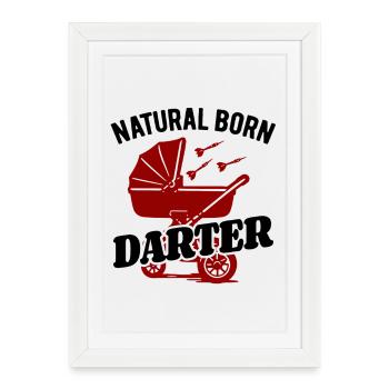 Natural Born Darter - Poussette Baby Dart - Affiche encadrée (27 × 37 cm) - blanc - Devant
