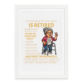 Retirement for Men women – Retired Rente - Framed poster (27 × 37 cm) - white - Front