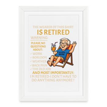 Retirement for Men women – Retired Rente - Framed poster (27 × 37 cm) - white - Front