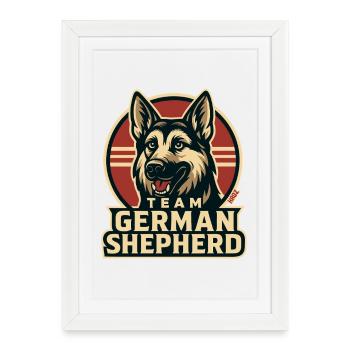 Team German Shepherd - Framed poster (27 × 37 cm) - white - Front
