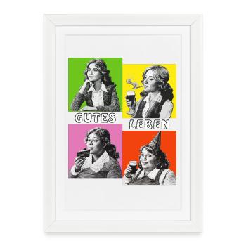 BELLE VIE - Affiche encadrée (27 × 37 cm) - blanc - Devant