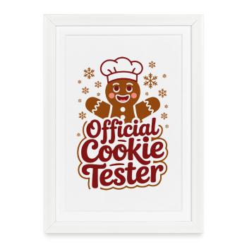 Conception de test de Noël pour les amateurs de biscuits - Affiche encadrée (27 × 37 cm) - blanc - Devant