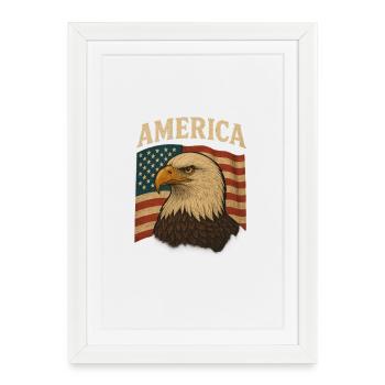 Design patriote américain - Affiche encadrée (27 × 37 cm) - blanc - Devant