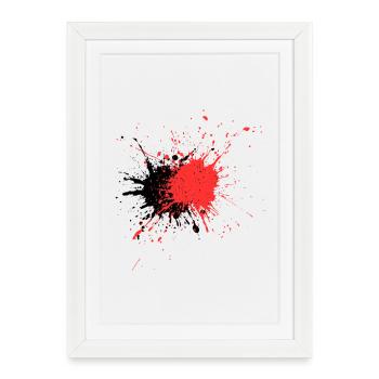 Conception astucieuse de la douleur de couleur rouge - Affiche encadrée (27 × 37 cm) - blanc - Devant