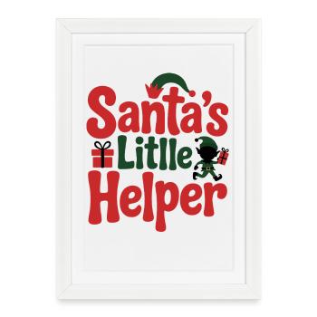 Santa's Little Helper Holiday Design - Framed poster (27 × 37 cm) - white - Front