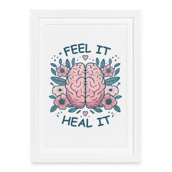 Mindset Motivation Heilung Achtsamkeit Entspannung - Affiche encadrée (27 × 37 cm) - blanc - Devant