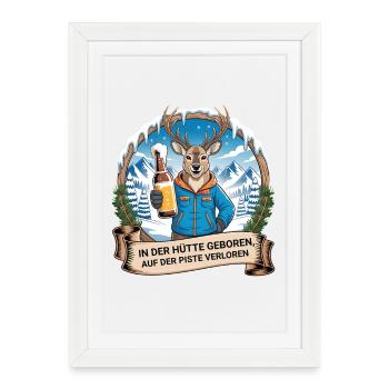 Team Party Ski Holiday Ski & Snowboarder Après Ski - Framed poster (27 × 37 cm) - white - Front