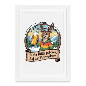 Team Party Ski Holiday Ski & Snowboarder Après Ski - Framed poster (27 × 37 cm) - white - Front