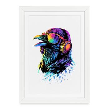 Raven, Crow, Bird, Raven Crow, Jackdaw, Black Raven - Framed poster (27 × 37 cm) - white - Front