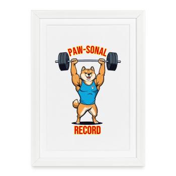 Paw-Sonal Record Élévateur Shiba - Affiche encadrée (27 × 37 cm) - blanc - Devant