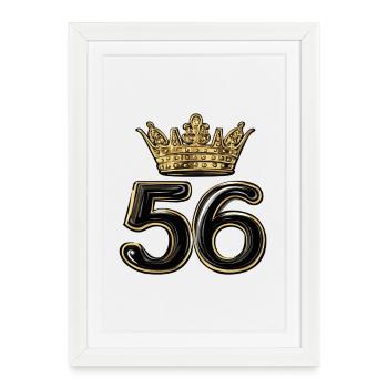 56 Nombre Couronne - Affiche encadrée (27 × 37 cm) - blanc - Devant