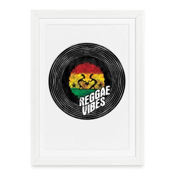 Reggae Vibes Logo Circle - Framed poster (27 × 37 cm) - white - Front