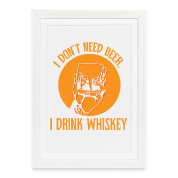Whiskey Saying Whiskey Drinker Whiskey Lovers - Affiche encadrée (27 × 37 cm) - blanc - Devant