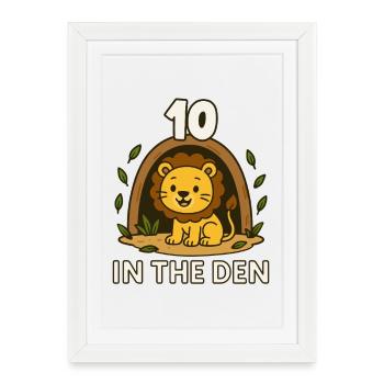 10 Ten In The Den Lion Birthday - Framed poster (27 × 37 cm) - white - Front