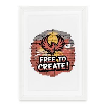 Graffiti Phoenix Gratuit à créer - Affiche encadrée (27 × 37 cm) - blanc - Devant