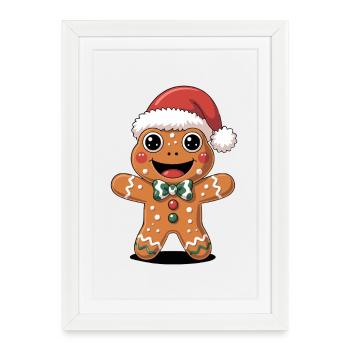 Animal de dessin animé de Noël mignon - Affiche encadrée (27 × 37 cm) - blanc - Devant