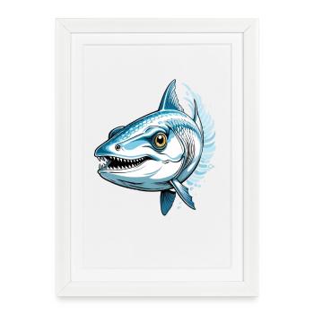 Blue predator aggressor - Framed poster (27 × 37 cm) - white - Front