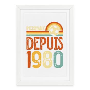 Amazing Since 1980 Vintage Football - Framed poster (27 × 37 cm) - white - Front