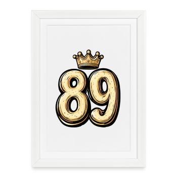 89 Couronne de chiffres - Affiche encadrée (27 × 37 cm) - blanc - Devant