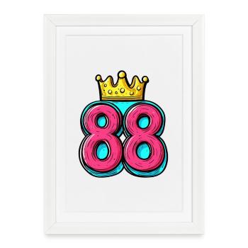 88 Number Crown - Framed poster (27 × 37 cm) - white - Front