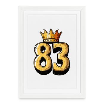 83 Nombre Couronne - Affiche encadrée (27 × 37 cm) - blanc - Devant