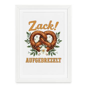 Pretzel Bavaria habillé jolie bière bavaroise - Affiche encadrée (27 × 37 cm) - blanc - Devant