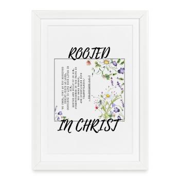 Enracinés dans le Christ – Colossiens 2:6-7 - Affiche encadrée (27 × 37 cm) - blanc - Devant