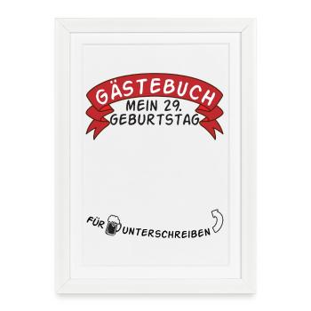 Livre d’or Mon idée cadeau d’anniversaire 29 ans - Affiche encadrée (27 × 37 cm) - blanc - Devant