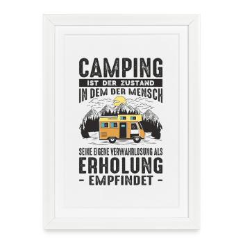 Funny camping & camper saying - Framed poster (27 × 37 cm) - white - Front