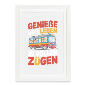 Railway Enjoy life to the fullest Railway - Framed poster (27 × 37 cm) - white - Front
