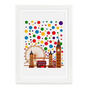 Chemise Spotty 2025 London City UK Big Ben Enfants Garçons - Affiche encadrée (27 × 37 cm) - blanc - Devant