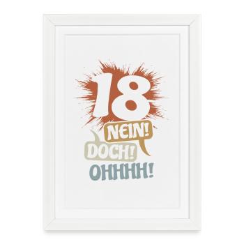 18 - Non ! Néanmoins! Oh! Cadeau d’anniversaire - Affiche encadrée (27 × 37 cm) - blanc - Devant