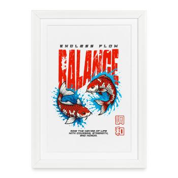 Koi Fish - Balance - Framed poster (27 × 37 cm) - white - Front