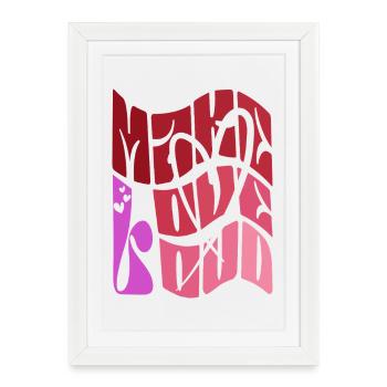 Make Love Loud - Retro 70s - Framed poster (27 × 37 cm) - white - Front