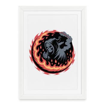 Flaming Reaper Ember Circle - Framed poster (27 × 37 cm) - white - Front
