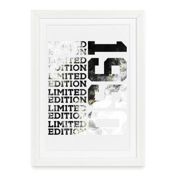 76 YEARS LIMITED EDITION 1950 76TH BIRTHDAY - Framed poster (27 × 37 cm) - white - Front