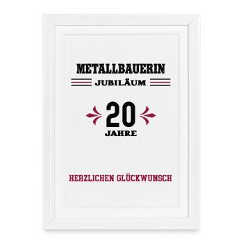 Métallurgiste 20e anniversaire 20e anniversaire Metallbau - Affiche encadrée (27 × 37 cm) - blanc - Devant