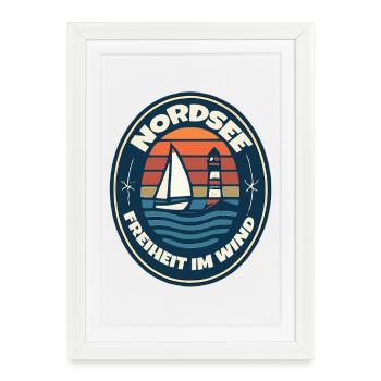 Segeltraum Freiheit im Wind - Gerahmtes Poster (27 × 37 cm) - Weiß - Vorne
