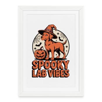 Spooky Foxred Labrador Halloween - Framed poster (27 × 37 cm) - white - Front