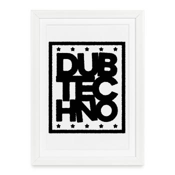Dub Techno Édition Sombre - Affiche encadrée (27 × 37 cm) - blanc - Devant