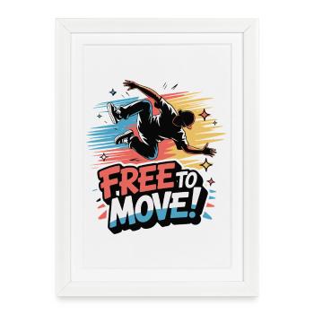 Free to Move Dance Burst - Framed poster (27 × 37 cm) - white - Front