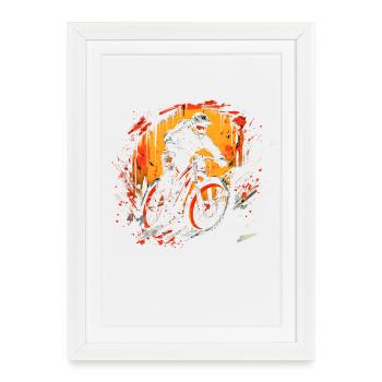 Illustration de VTT - Affiche encadrée (27 × 37 cm) - blanc - Devant