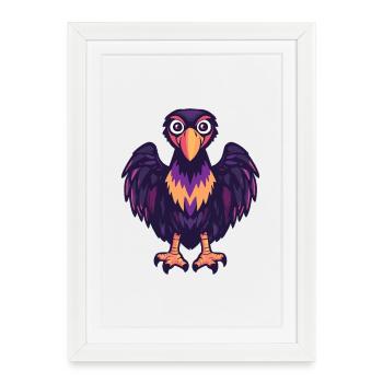 Harpy Bird Halloween Comic Funny - Framed poster (27 × 37 cm) - white - Front