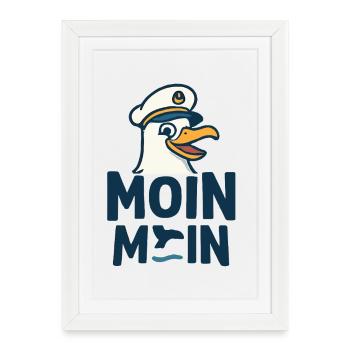 Mouette du capitaine MOIN MOIN Motif - Affiche encadrée (27 × 37 cm) - blanc - Devant