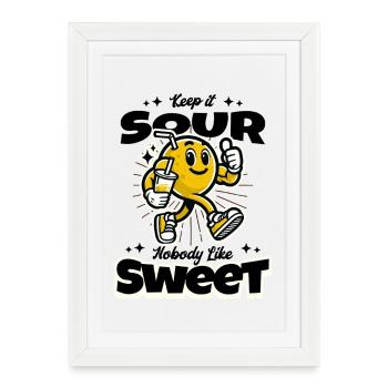 Citrons aigre-doux Citron Fruits Limonade Stand - Affiche encadrée (27 × 37 cm) - blanc - Devant