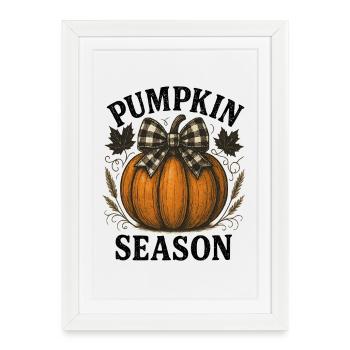 Chemise de saison citrouille | T-shirt d’automne et d’Halloween - Affiche encadrée (27 × 37 cm) - blanc - Devant