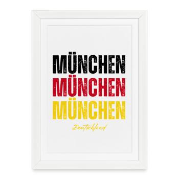 Mémoire de Munich, Munich Allemagne - Affiche encadrée (27 × 37 cm) - blanc - Devant